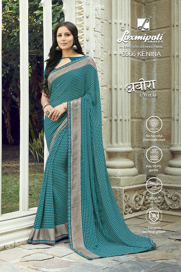 Laxmipati Aveera 6366 Blue Georgette Saree