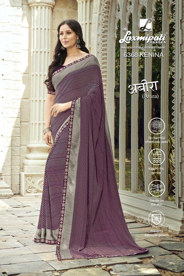 Laxmipati Aveera 6368 Purple Georgette Saree