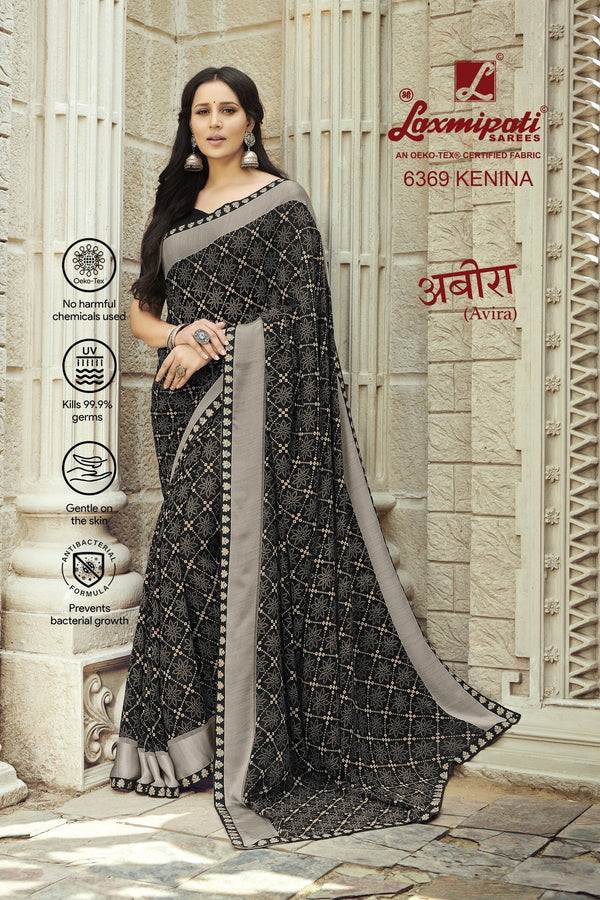 Laxmipati Aveera 6369 Black Georgette Saree