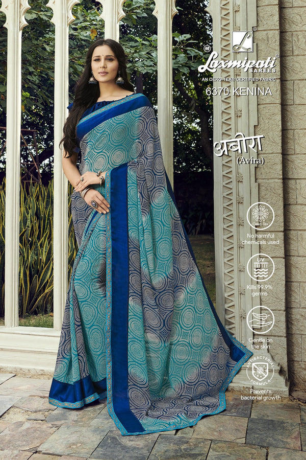 Laxmipati Aveera 6370 Blue Georgette Saree