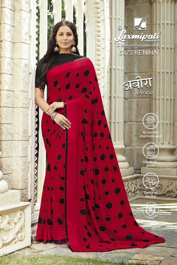 Laxmipati Aveera 6373 Red Georgette Saree