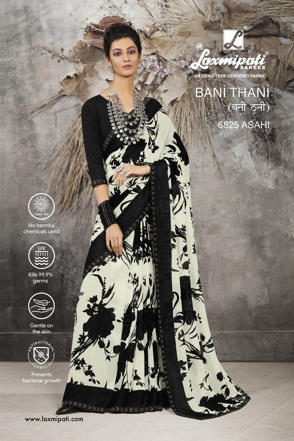 Laxmipati Bani Thani 6825 Black Georgette Saree