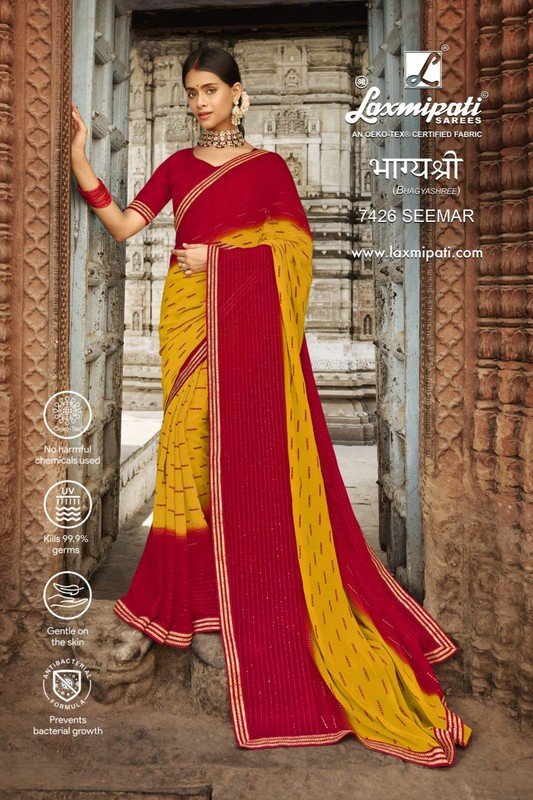 Laxmipati Bhagyashree 7426 Multicolor Heavy Georgette Saree