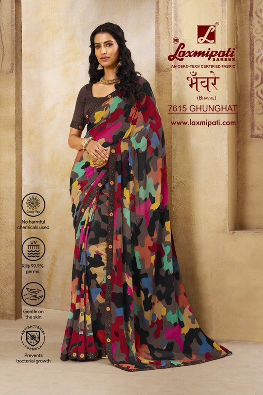 Laxmipati Bhavre 7615 Multicolor Georgette Saree