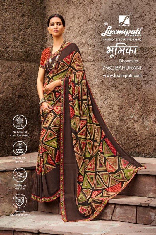 Laxmipati Bhoomika 7562 Multicolor Soft Georgette Saree