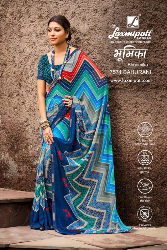 Laxmipati Bhoomika 7571 Blue Soft Georgette Saree