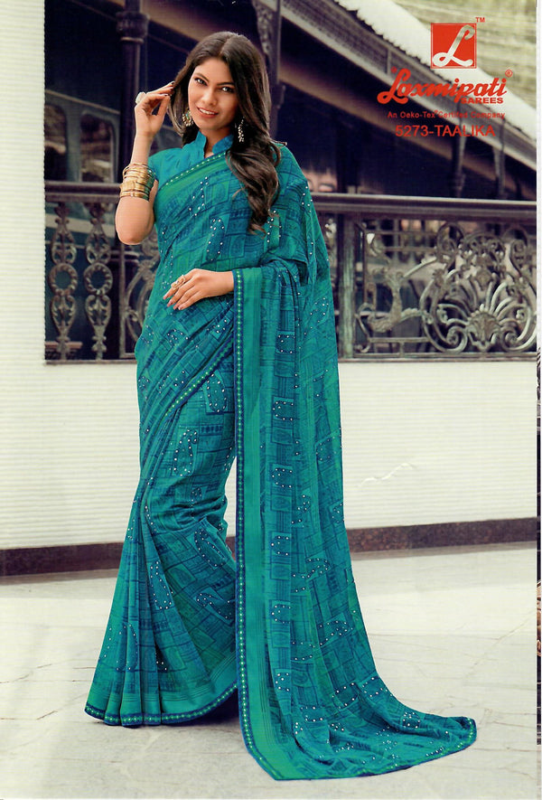 Laxmipati Morchadi 5273 Blue Georgette Saree