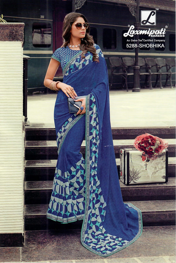 Laxmipati Morchadi 5288 Blue Georgette Saree