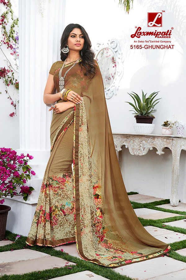 Laxmipati Rangrezi 5165 Brown Georgette Saree