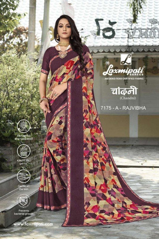 Laxmipati Chandni 7175-A Multicolor Georgette Saree