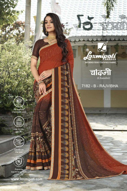 Laxmipati Chandni 7182-B Multicolor Georgette Saree