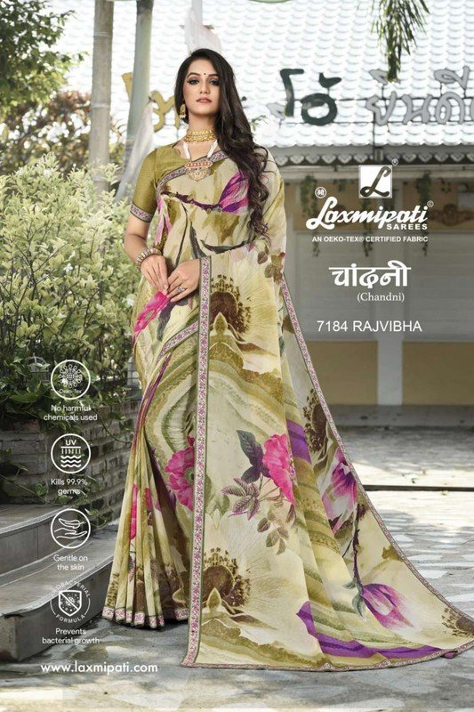 Laxmipati Chandni 7184 Green Georgette Saree