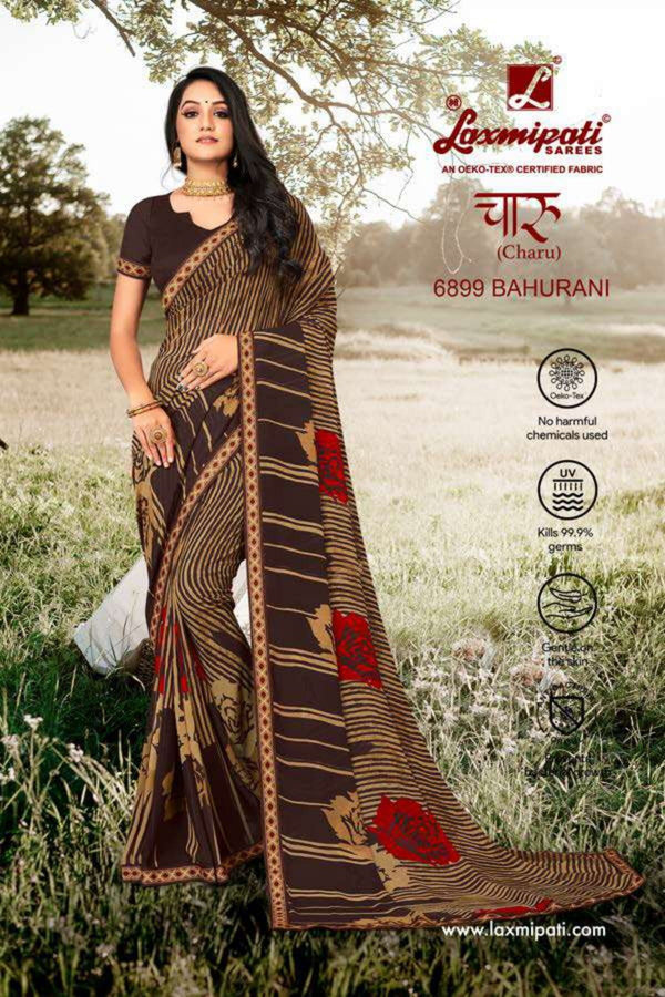 Laxmipati Charu 6899 Brown Georgette Saree