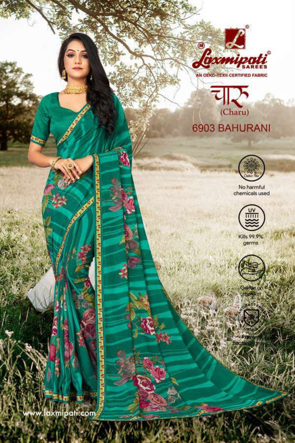 Laxmipati Charu 6903 Green Georgette Saree