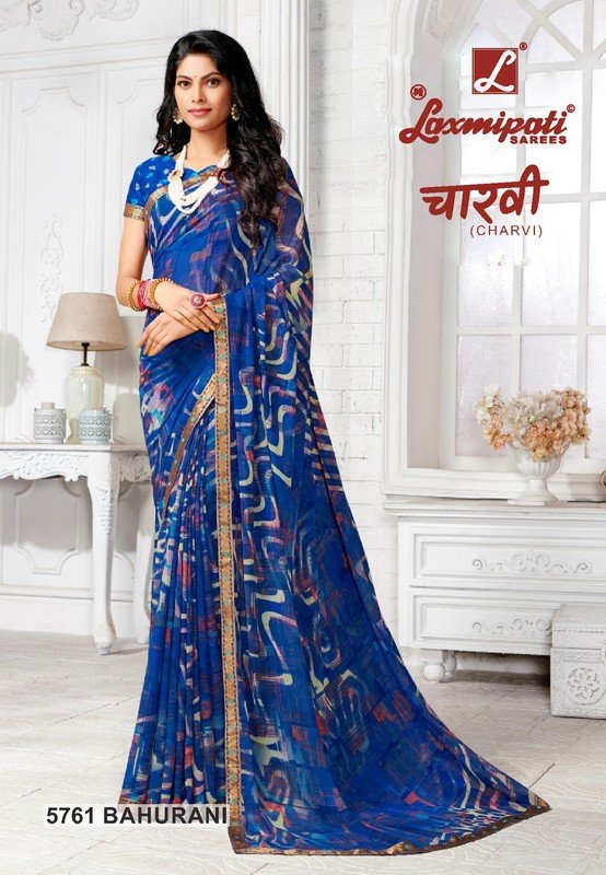 Laxmipati Charvi 5761 Blue Georgette Saree