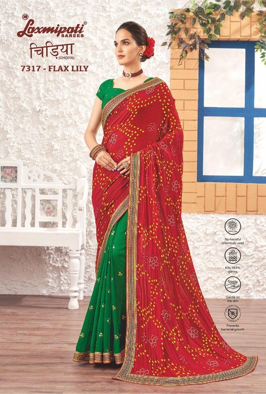 Laxmipati Chidiya 7317 Green Silk Saree