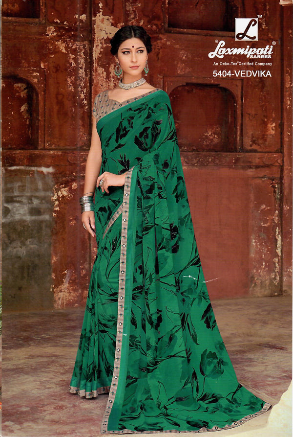 Laxmipati Dilbaro 5404 Green Georgette Saree