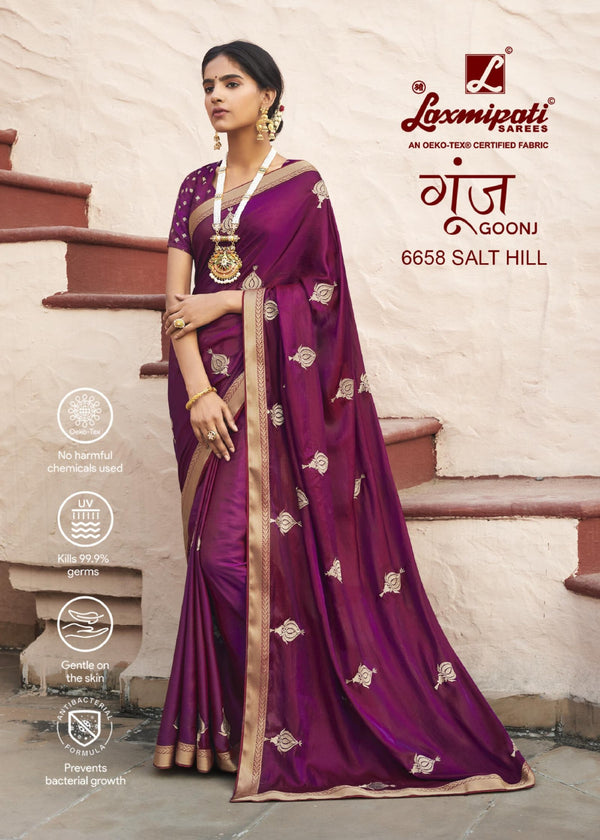 Laxmipati Goonj 6658 Violet Silk Saree