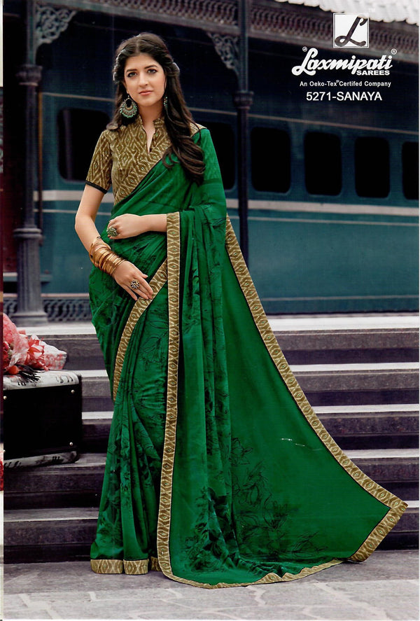 Laxmipati Morchadi 5271 Green Georgette Saree