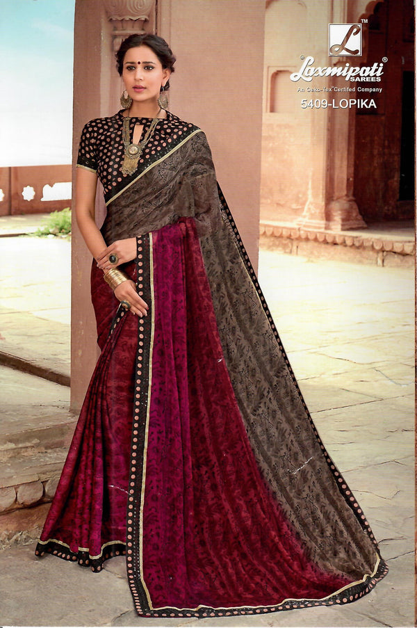 Laxmipati Dilbaro 5409 Multicolor Chiffon Saree