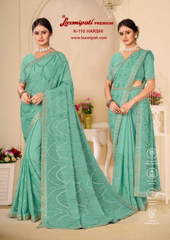 Laxmipati Harshi K-110 Green Chiffon Saree