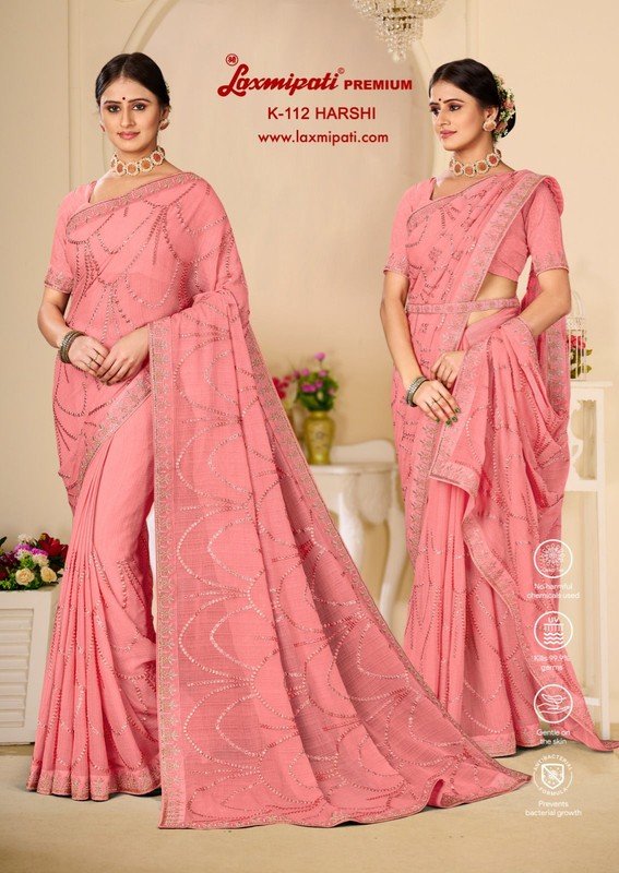 Aboli Color Laxmipati Harshi K-112 Aboli Chiffon Saree – Sanskar Sarees
