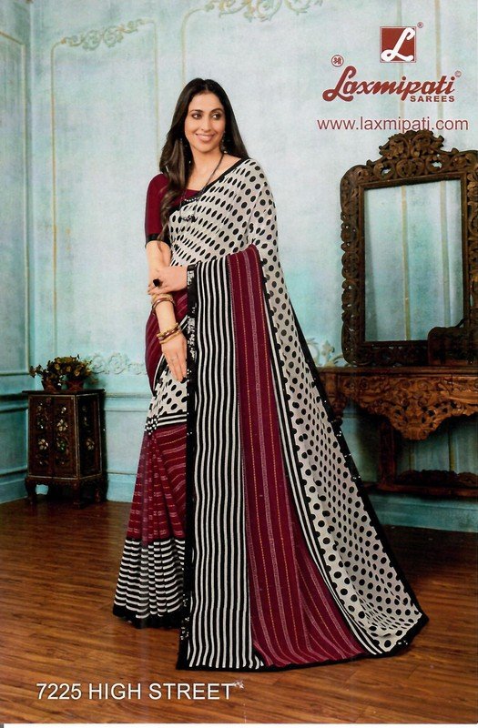 Laxmipati High Street 7225 White Georgette Saree