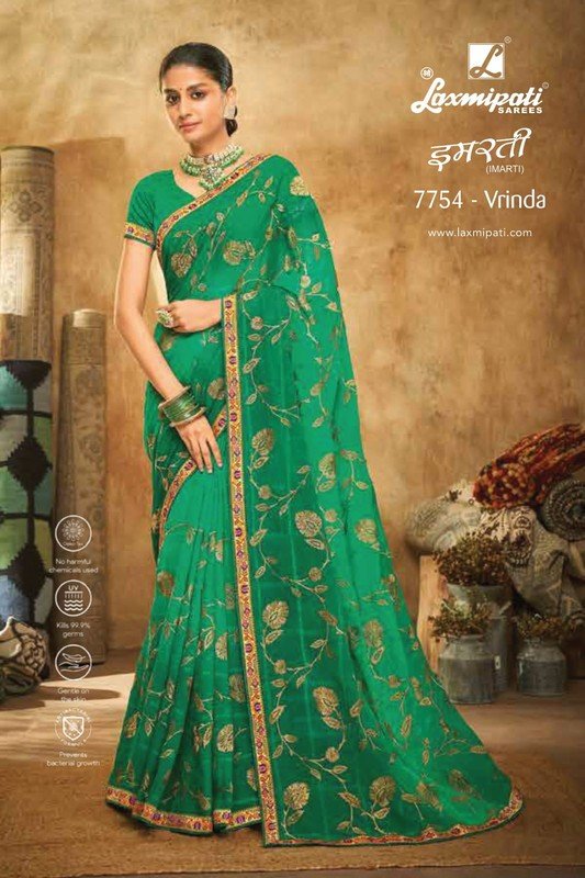 Laxmipati Imarti 7754 Green Chiffon Saree