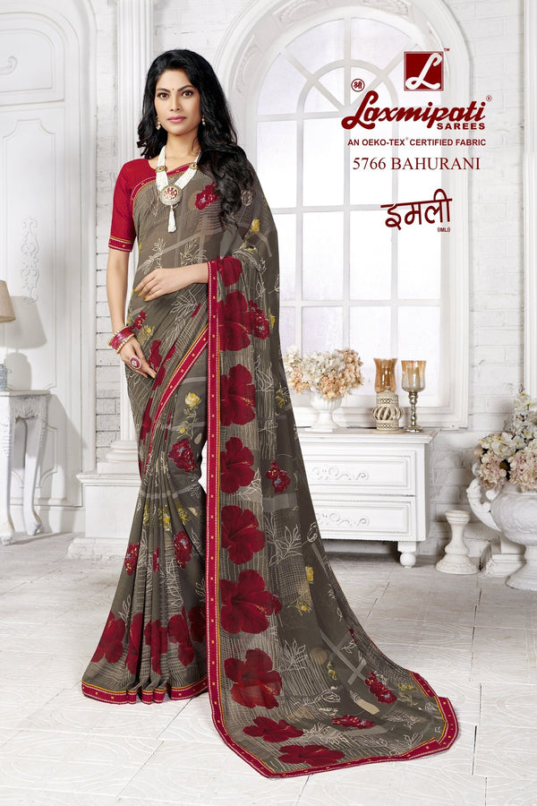 Laxmipati Imli 5766 Grey Georgette Saree