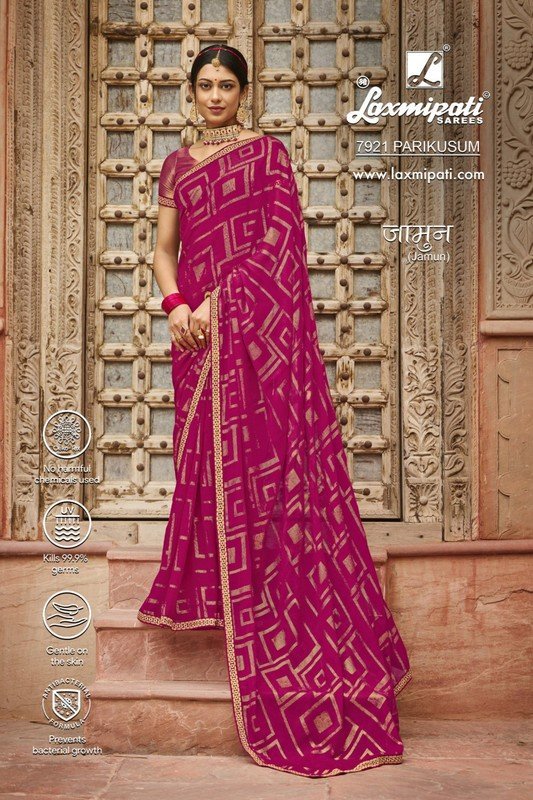 Laxmipati Jamun 7921 Pink Heavy Georgette Saree