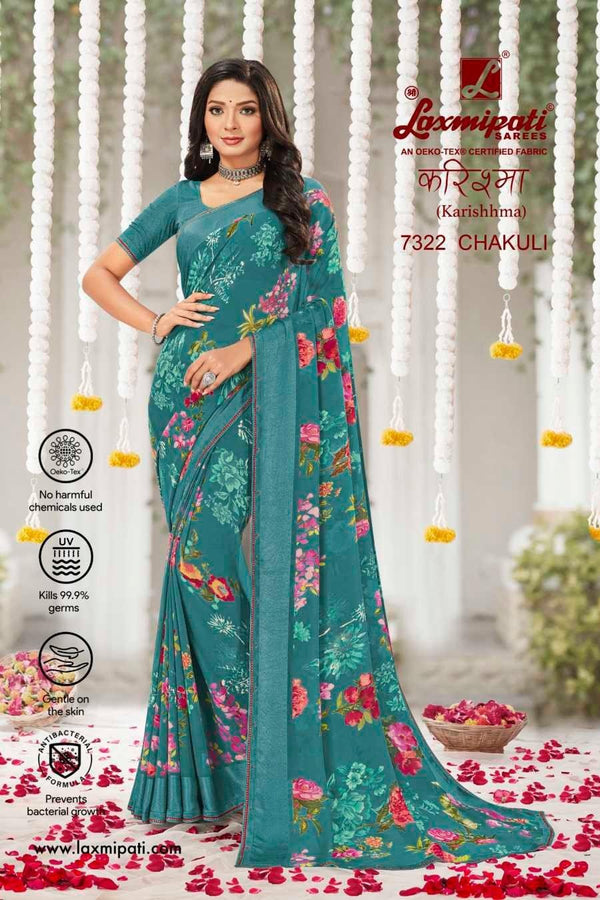 Laxmipati Karishma 7322 Blue Georgette Saree