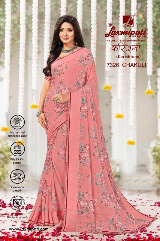 Laxmipati Karishma 7326 Pink Georgette Saree