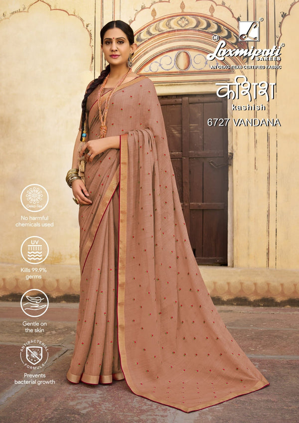 Laxmipati Kashish 6727 Pink Chiffon Saree