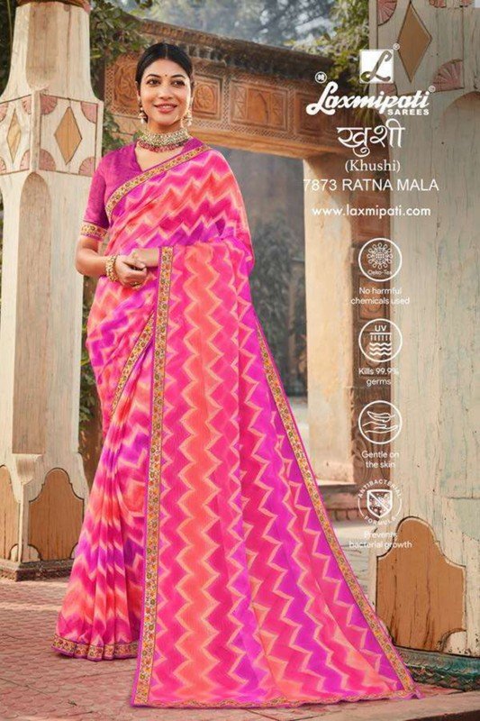 Laxmipati Khushi 7873 Pink Brasso Saree