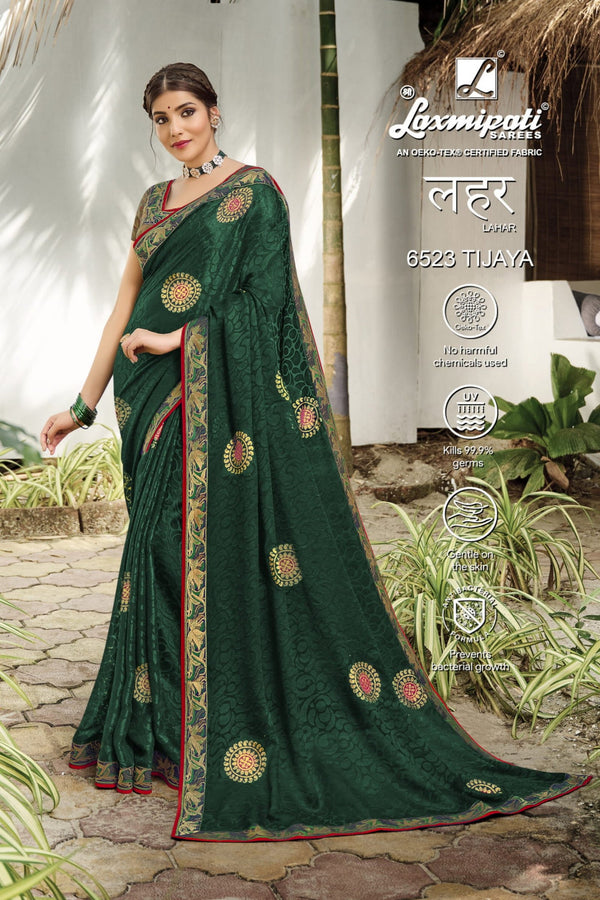 Laxmipati Lahar 6523 Green Brasso Saree