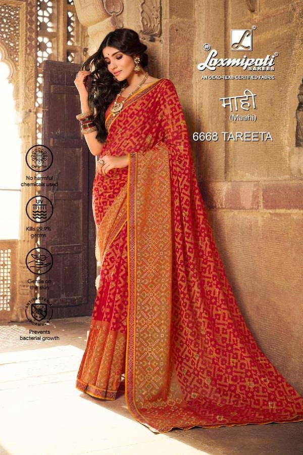 Laxmipati Maahi 6668 Red Brasso Saree