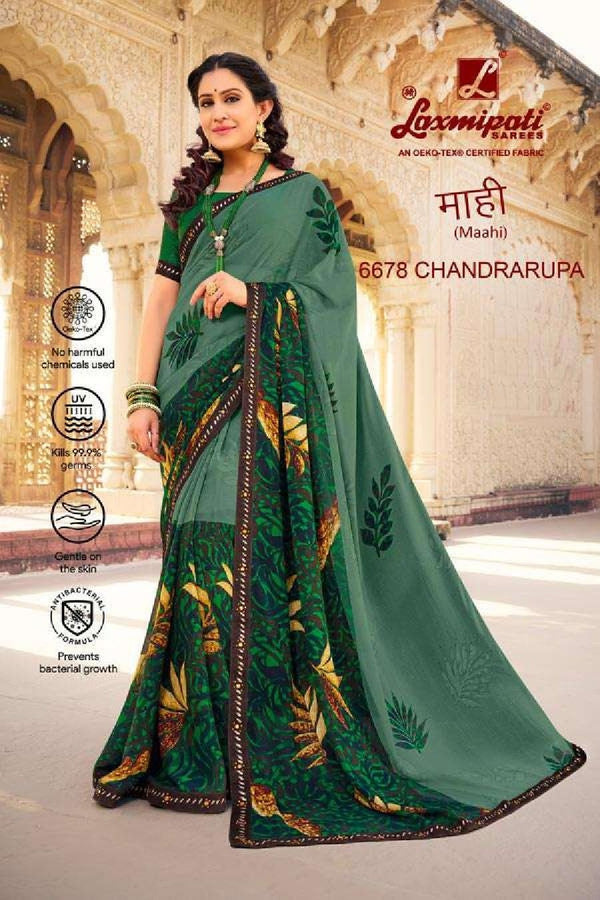 Laxmipati Maahi 6678 Green Georgette Saree