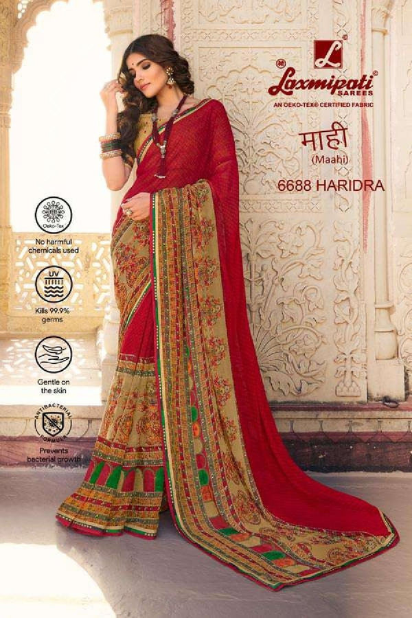 Laxmipati Maahi 6688 Red Georgette Saree