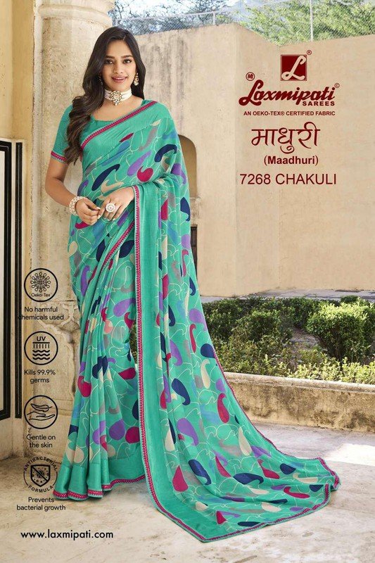 Laxmipati Madhuri 7268 Blue Georgette Saree