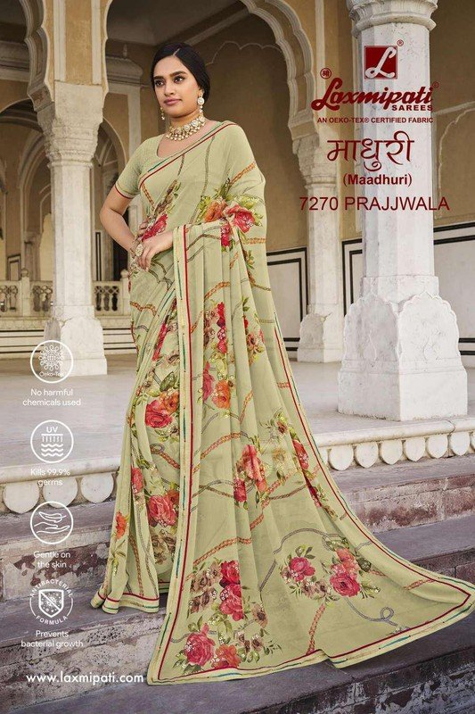 Laxmipati Madhuri 7270 Green Georgette Saree