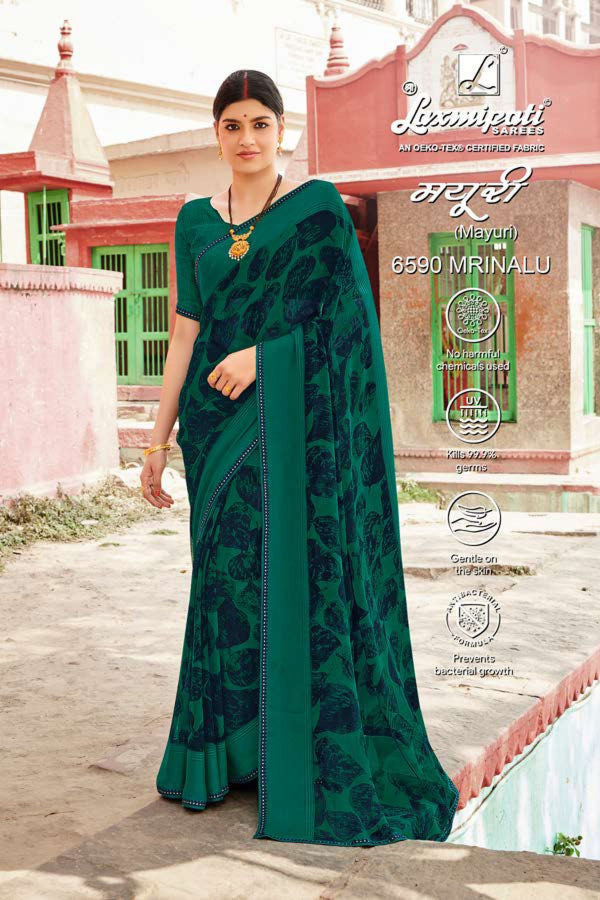 Laxmipati Mayuri 6590 Green Brasso Saree