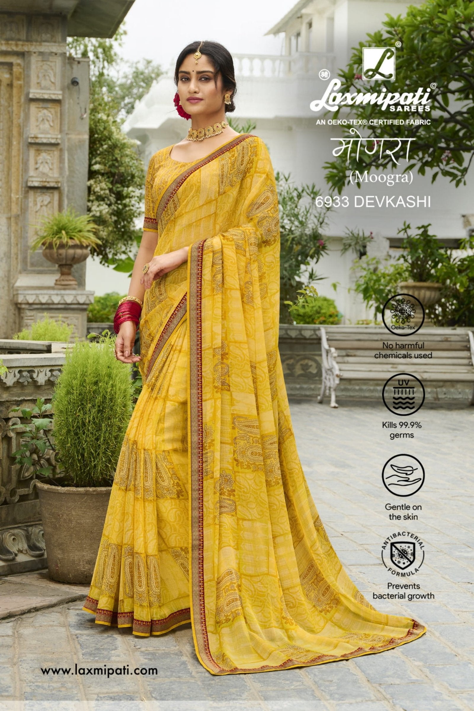 Pure Chiffon Saree Yellow | Doritaaga