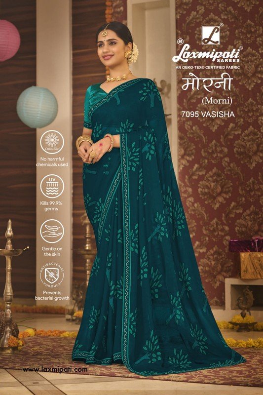 Laxmipati Morni 7095 Green Georgette Saree