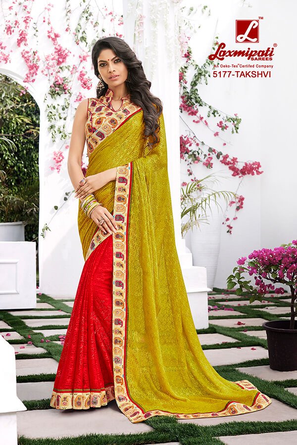 Laxmipati Rangrezi 5177 Multicolor Brasso Saree