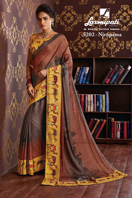 Laxmipati Chitravali 5202 Multicolor Chiffon Saree