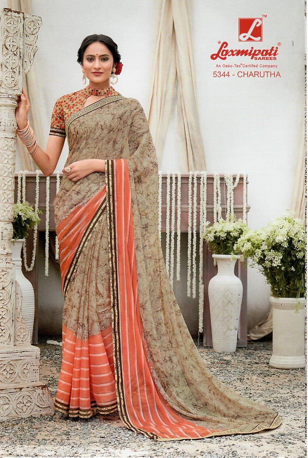 Laxmipati Phoolchidi 5344 Multicolor Chiffon Saree