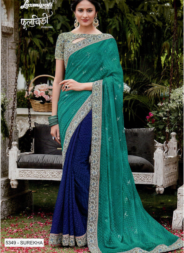 Laxmipati Phoolchidi 5349 Multicolor Chiffon Saree