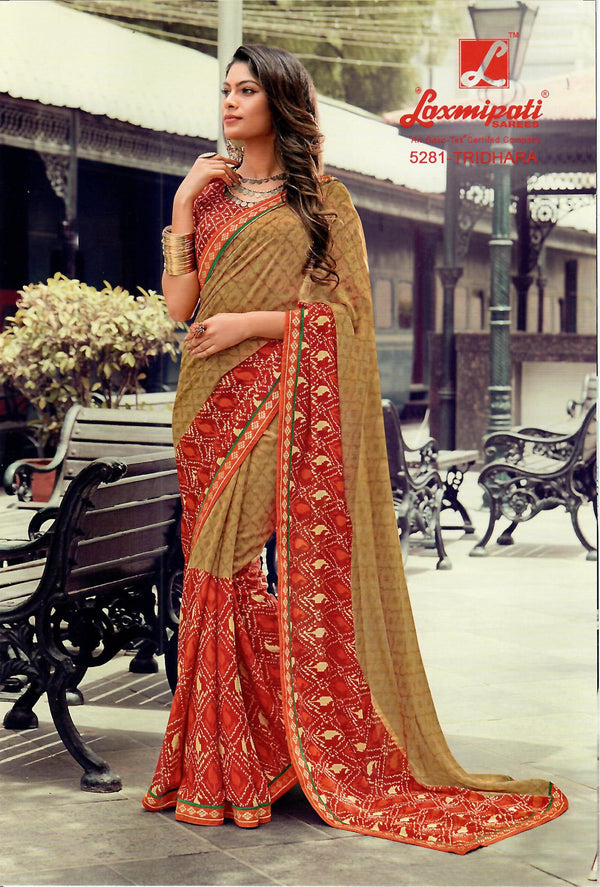 Laxmipati Morchadi 5281 Multicolor Georgette Saree