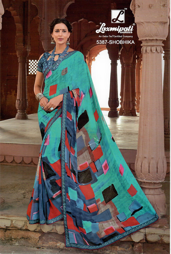 Laxmipati Dilbaro 5387 Multicolor Georgette Saree