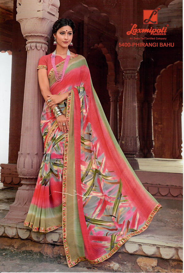 Laxmipati Dilbaro 5400 Multicolor Georgette Saree